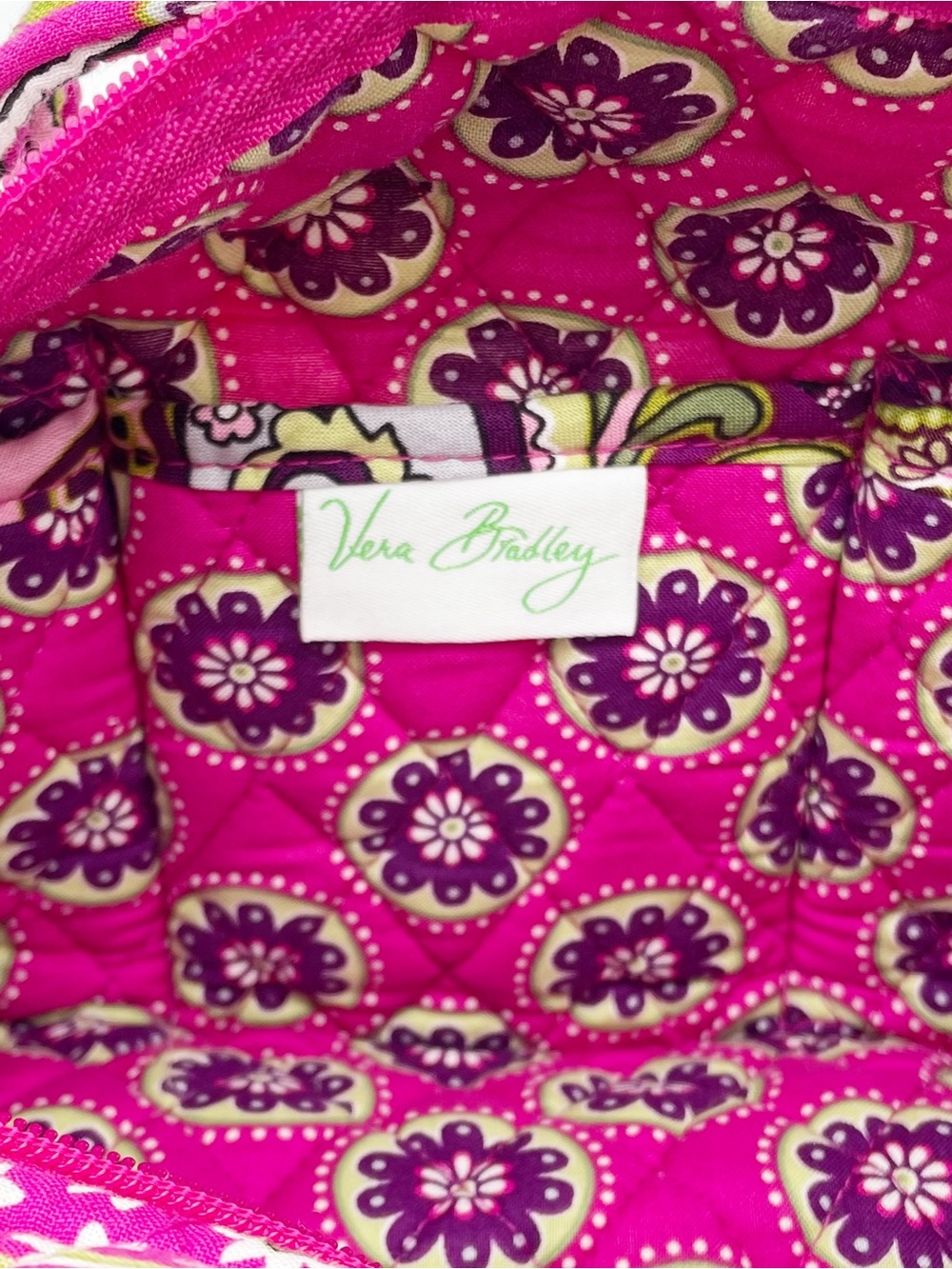 Vera Bradley Original Handbag Very Berry Paisley Pink Purple Barrel Shoulder Bag - Picture 9 of 11